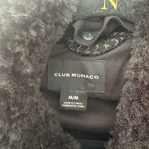 Club Monaco Mixed Media Bomber Jacket - Picture 2 of 11